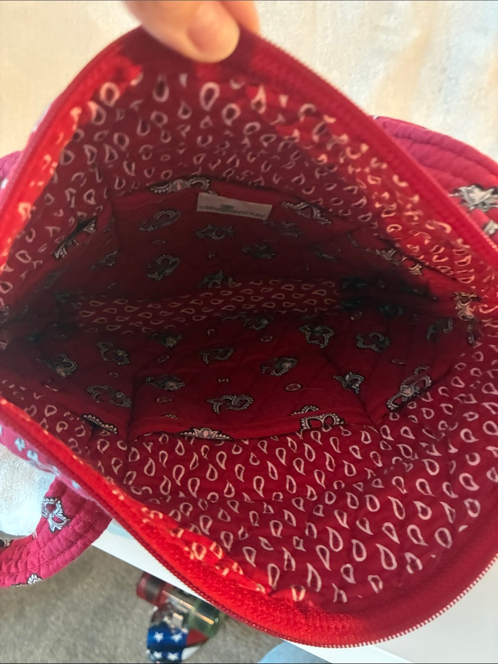 Vera Bradley Red Quilted Floral Tote - Picture 5 of 7